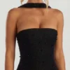 Vestito lungo a fascia con decorazioni Belgravia in nero Vestito lungo a fascia con decorazioni Belgravia in nero