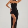 Vestito lungo a fascia con decorazioni Belgravia in nero Vestito lungo a fascia con decorazioni Belgravia in nero