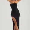 Vestito lungo a fascia con decorazioni Belgravia in nero Vestito lungo a fascia con decorazioni Belgravia in nero