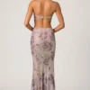 Vestito lungo a sirena con cut-out decorati Lucienne in lilla Vestito lungo a sirena con cut-out decorati Lucienne in lilla