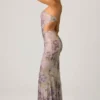 Vestito lungo a sirena con cut-out decorati Lucienne in lilla Vestito lungo a sirena con cut-out decorati Lucienne in lilla