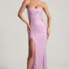 Vestito lungo a sirena con cut-out decorato Lucienne in rosa peonia Vestito lungo a sirena con cut-out decorato Lucienne in rosa peonia