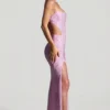 Vestito lungo a sirena con cut-out decorato Lucienne in rosa peonia Vestito lungo a sirena con cut-out decorato Lucienne in rosa peonia
