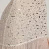 Vestito lungo asimmetrico semi-trasparente con decorazioni Kerra in bianco Vestito lungo asimmetrico semi-trasparente con decorazioni Kerra in bianco