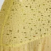 Vestito lungo asimmetrico semi-trasparente con decorazioni Kerra in giallo Vestito lungo asimmetrico semi-trasparente con decorazioni Kerra in giallo