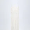 Vestito lungo con schiena scoperta e decorazioni Lanai in bianco