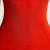 Vestito lungo con schiena scoperta in jersey testurizzato Noelia in rosso fuoco Vestito lungo con schiena scoperta in jersey testurizzato Noelia in rosso fuoco