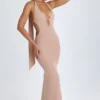 Vestito lungo con scollo all’americana e dettagli a sciarpa Anneka in Warm Peach Vestito lungo con scollo all’americana e dettagli a sciarpa Anneka in Warm Peach