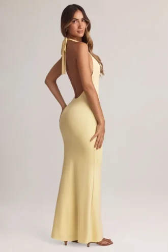 Vestito lungo con scollo all’americana Hallie in Modal, colore Lemon Sherbet Vestito lungo con scollo all’americana Hallie in Modal, colore Lemon Sherbet