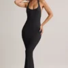 Vestito lungo con scollo all’americana in modal Imelda, nero Vestito lungo con scollo all’americana in modal Imelda, nero