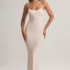 Vestito lungo con scollo rotondo e spalline Salma in modal con stampa a righe Vestito lungo con scollo rotondo e spalline Salma in modal con stampa a righe