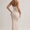Vestito lungo con scollo rotondo e spalline Salma in modal con stampa a righe Vestito lungo con scollo rotondo e spalline Salma in modal con stampa a righe