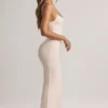 Vestito lungo con scollo rotondo e spalline Salma in modal con stampa a righe Vestito lungo con scollo rotondo e spalline Salma in modal con stampa a righe