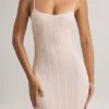 Vestito lungo con scollo rotondo e spalline Salma in modal con stampa a righe Vestito lungo con scollo rotondo e spalline Salma in modal con stampa a righe