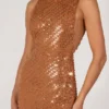 Vestito lungo decorato Alyssia in bronzo Vestito lungo decorato Alyssia in bronzo