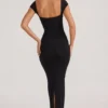 Vestito lungo Dolcezza con scollo a cuore in nero Vestito lungo Dolcezza con scollo a cuore in nero