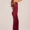 Vestito lungo Elisa con scollo a cuore in rosso ciliegia Vestito lungo Elisa con scollo a cuore in rosso ciliegia