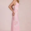 Vestito lungo in chiffon Fioren con stampa floreale rosa Vestito lungo in chiffon Fioren con stampa floreale rosa