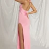 Vestito lungo Indi con scollo all’americana in rosa zucchero filato Vestito lungo Indi con scollo all’americana in rosa zucchero filato