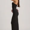 Vestito lungo senza spalline con fiocco Angelique in nero Vestito lungo senza spalline con fiocco Angelique in nero