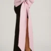 Vestito lungo senza spalline con fiocco Angelique in nero Vestito lungo senza spalline con fiocco Angelique in nero