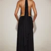 Vestito lungo senza spalline con scollo all’americana in jersey morbido Merryth, colore nero Vestito lungo senza spalline con scollo all’americana in jersey morbido Merryth, colore nero