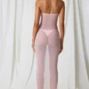 Vestito midi a fascia con ruches Papeete in rosa tenue Vestito midi a fascia con ruches Papeete in rosa tenue