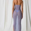 Vestito midi a fascia con ruches Papeete in viola lavanda Vestito midi a fascia con ruches Papeete in viola lavanda
