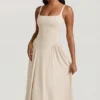 Vestito midi A-line in modal Aireen color avorio Vestito midi A-line in modal Aireen color avorio