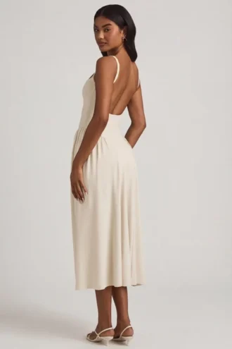 Vestito midi A-line in modal Aireen color avorio