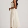 Vestito midi A-line in modal Aireen color avorio Vestito midi A-line in modal Aireen color avorio