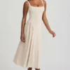 Vestito midi A-line in modal Aireen color avorio Vestito midi A-line in modal Aireen color avorio