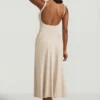 Vestito midi A-line in modal Aireen color avorio Vestito midi A-line in modal Aireen color avorio