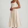 Vestito midi A-line in modal Aireen color avorio Vestito midi A-line in modal Aireen color avorio