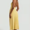 Vestito midi A-line in modal Aireen, giallo pastello Vestito midi A-line in modal Aireen, giallo pastello