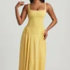 Vestito midi A-line in modal Aireen, giallo pastello Vestito midi A-line in modal Aireen, giallo pastello