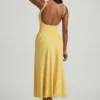 Vestito midi A-line in modal Aireen, giallo pastello Vestito midi A-line in modal Aireen, giallo pastello