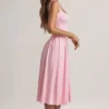 Vestito midi A-line in modal Aireen in rosa pastello Vestito midi A-line in modal Aireen in rosa pastello