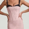 Vestito midi a sirena con dettagli reggiseno a strati Valentina in rosa a pois Vestito midi a sirena con dettagli reggiseno a strati Valentina in rosa a pois