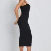 Vestito midi a strati con ruches in modal Nora, nero Vestito midi a strati con ruches in modal Nora, nero