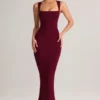 Vestito midi aderente con scollo quadrato in modal Ainslee color vino Vestito midi aderente con scollo quadrato in modal Ainslee color vino