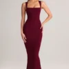 Vestito midi aderente con scollo quadrato in modal Ainslee color vino Vestito midi aderente con scollo quadrato in modal Ainslee color vino