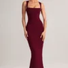 Vestito midi aderente con scollo quadrato in modal Ainslee color vino Vestito midi aderente con scollo quadrato in modal Ainslee color vino