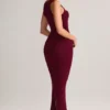 Vestito midi aderente con scollo quadrato in modal Ainslee color vino Vestito midi aderente con scollo quadrato in modal Ainslee color vino