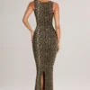 Vestito midi aderente con scollo quadrato in modal Ainslee con stampa leopardata Vestito midi aderente con scollo quadrato in modal Ainslee con stampa leopardata