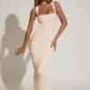 Vestito midi Ainslee con scollo quadrato in avorio Vestito midi Ainslee con scollo quadrato in avorio
