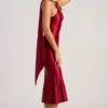 Vestito midi asimmetrico con dettaglio a sciarpa Shaya in rosso vero Vestito midi asimmetrico con dettaglio a sciarpa Shaya in rosso vero