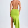 Vestito midi asimmetrico con scollo all’americana e cut-out Manami in verde lime Vestito midi asimmetrico con scollo all’americana e cut-out Manami in verde lime