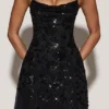 Vestito midi asimmetrico Zelina con scollo rotondo morbido e decorazioni, nero Vestito midi asimmetrico Zelina con scollo rotondo morbido e decorazioni, nero