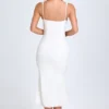 Vestito midi con bordi in pizzo Petula in bianco Vestito midi con bordi in pizzo Petula in bianco